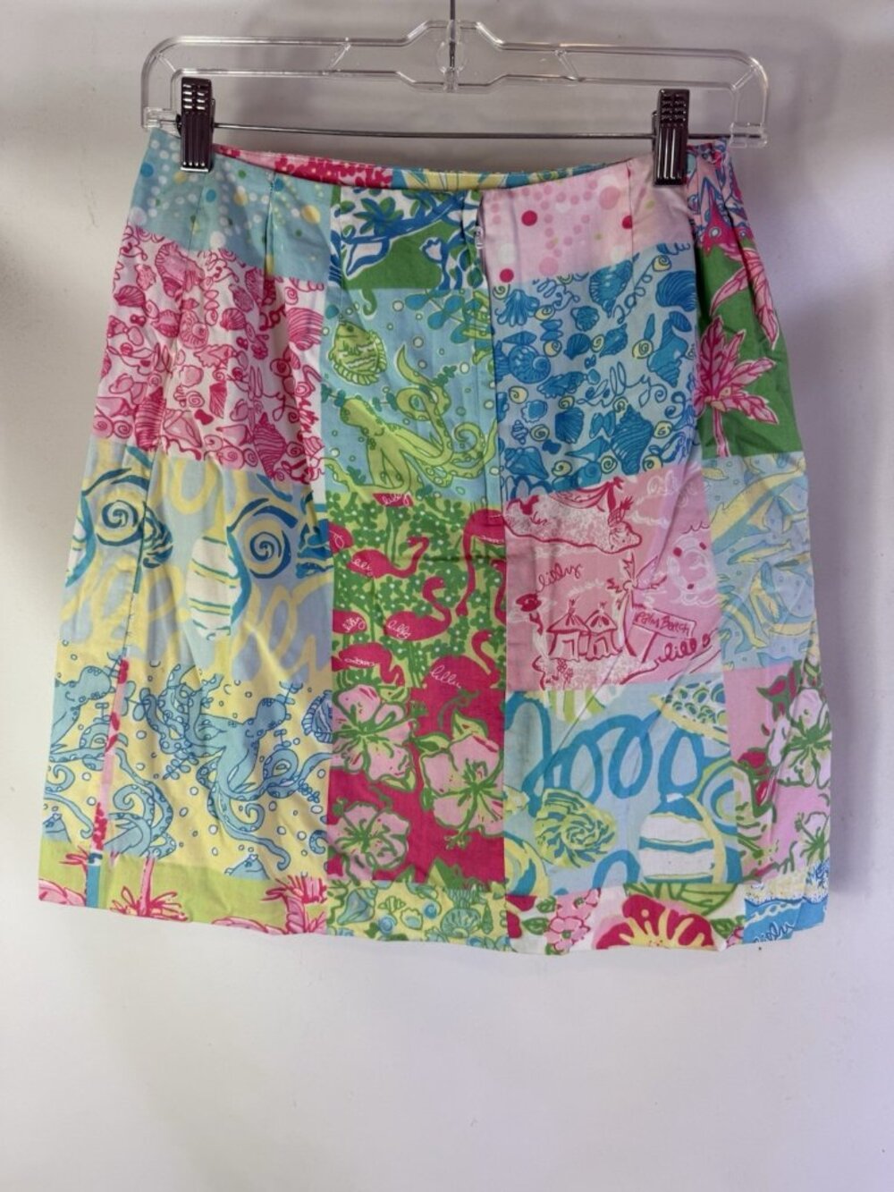 Vintage 90s Lilly Pulitzer Rainbow Patchwork Mini Skirt Vacation Resort - Picture 5 of 7